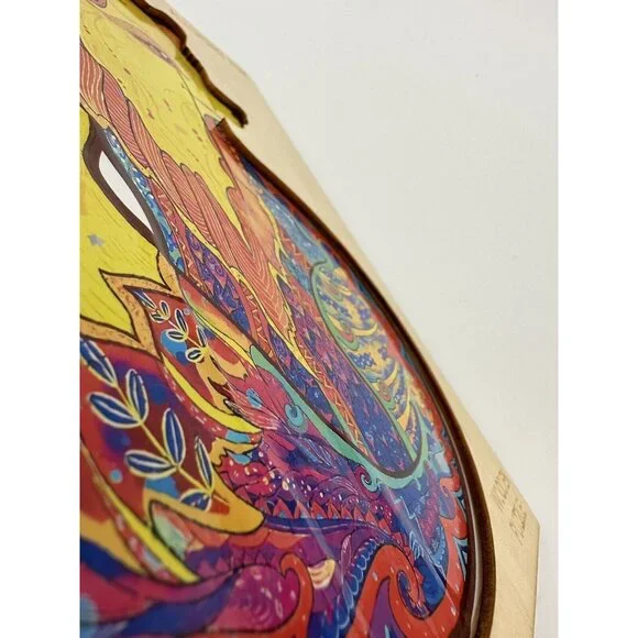 Wooden Jigsaw Puzzle Alluring Fox Rainbow Odd Shapes Complex Pieces READ - Picture 13 of 15